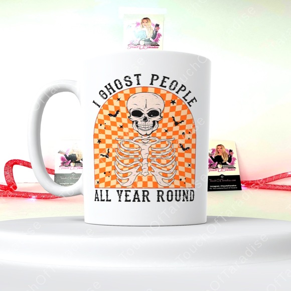 I Ghost People All Year Round 15 Oz CoffeeMug - choose from 2 different designs! - Picture 2 of 2